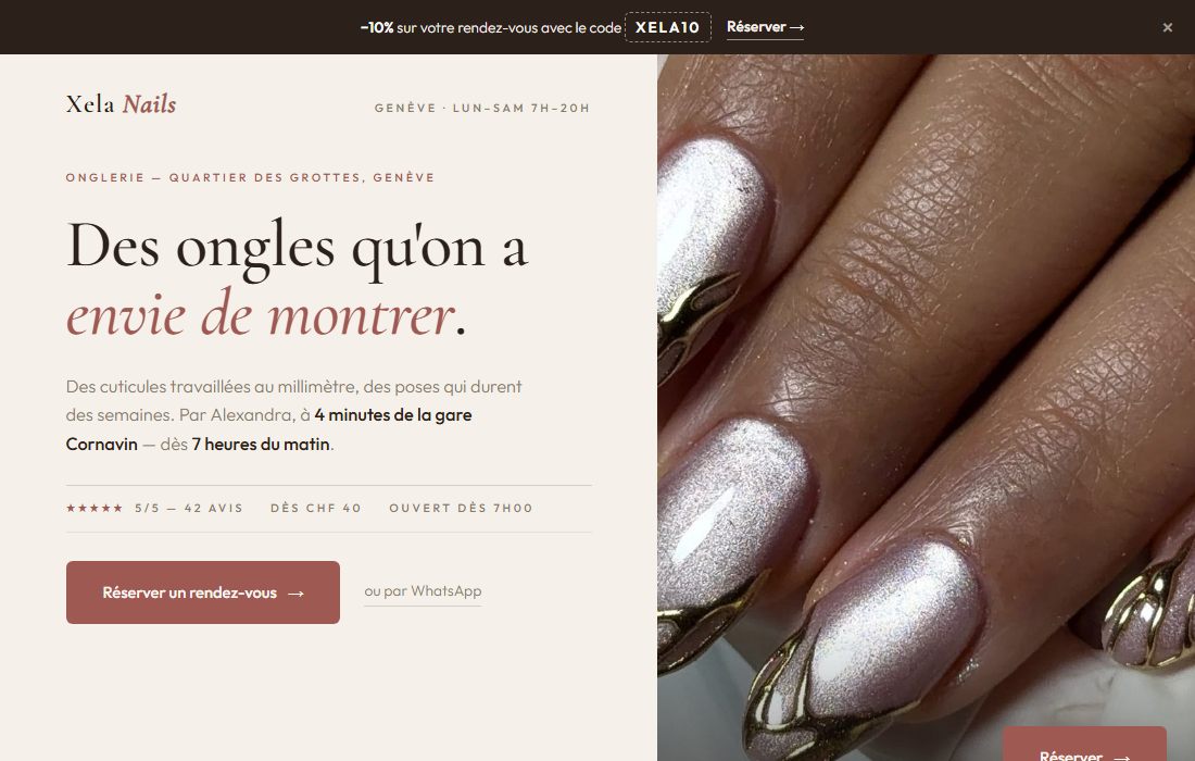Aperçu du site xelanails.ch